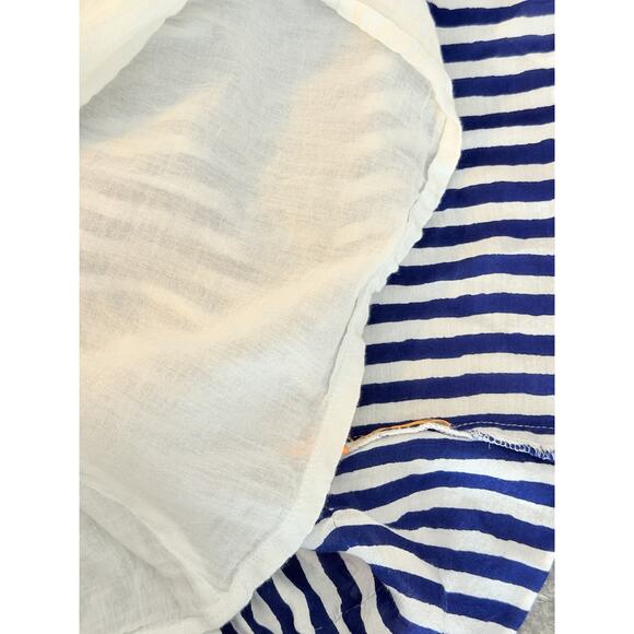 Oliphant Tuckernuck Tiered Dress Size Small Blue Stripe Sleeveless Silk Blend - Picture 7 of 10